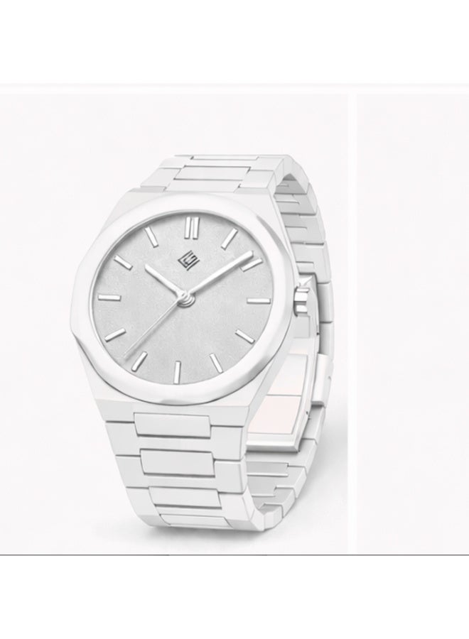 FG UNITED Mens Luxury Grey Plastic Band Quartz Wrist Watch 40mm - FG6003 - Image 3